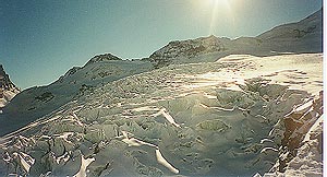 The glacier on top of Saas Fee